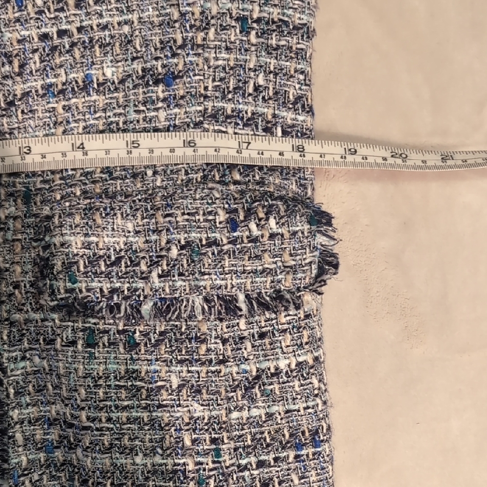 Karl Lagerfeld Blue Tweed Sleeveless Midi Dress - Picture 8 of 10